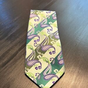 Brioni Paisley Tie - Purple and Green